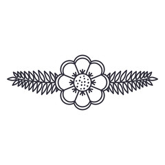 Leaf and flower icon. Plant floral garden nature and decoration theme. Isolated design. Vector illustration