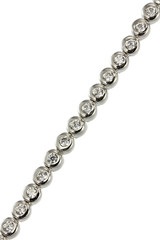 Obraz premium Silver bracelet with zircon stones on white