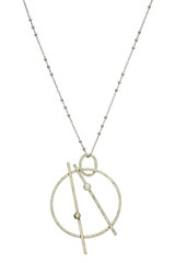 Fototapeta premium Silver chain with pendant on white background