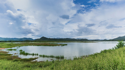 Huai Mai Tai Reservoir in a beautiful day ,  Phetchaburi  , Thailand