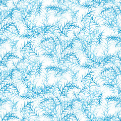 Christmas pattern on a white background made of fir branches
