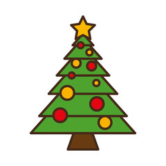 merry christmas tree isolated icon vector illustration design