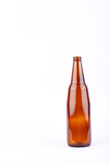 brown beer glass bottle for beer beverage party on white background drink isolated
