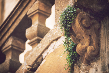 Detail view in Piazza Armerina, Sicily, Italy