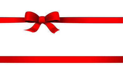 Red ribbon with copy space, vector ribbon background