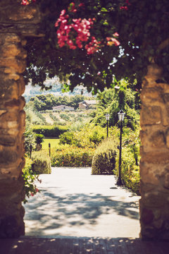 AGRIGENTO, SICILY, ITALY - 02 AUGUST 2013: A garden of Sicilian