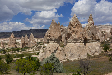 Naklejka premium Rock formation pattern in White valley, Turkey