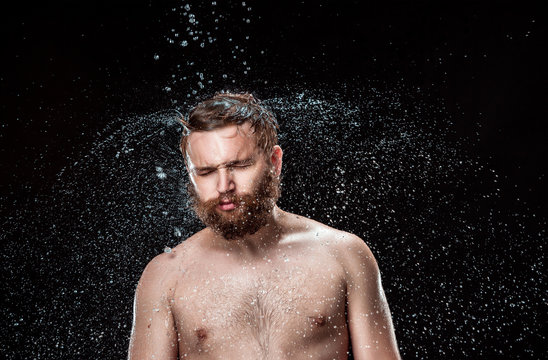 The Water Splash On Male Face