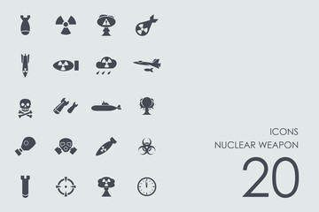 Set of nuclear weapon icons