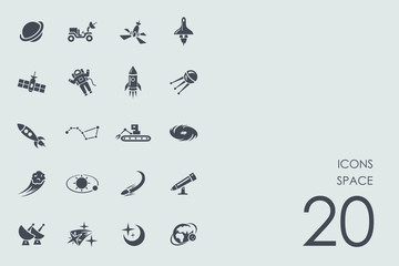 Set of space icons