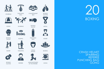Set of BLUE HAMSTER Library boxing icons