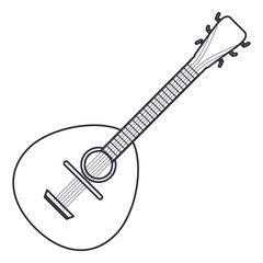 guitar icon. Instrument music sound and musical theme. Isolated design. Vector illustration