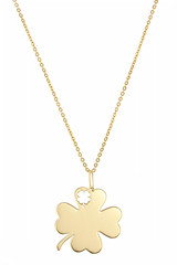 Golden pendant isolated on white