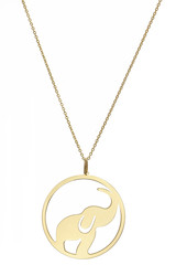 Golden pendant isolated on white