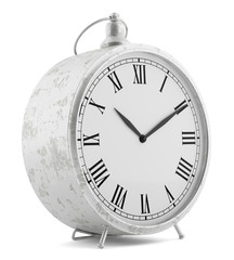 vintage clock isolated on white background