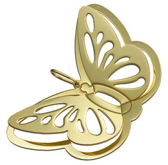 Golden pendant isolated on white