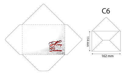 standard envelope template with snowflakes - 124126787