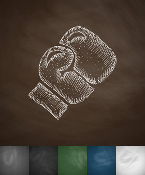 boxing glove icon. Hand drawn vector illustration