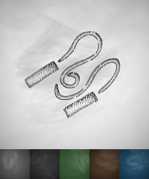 skipping rope icon. Hand drawn vector illustration