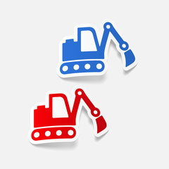 realistic design element: excavator