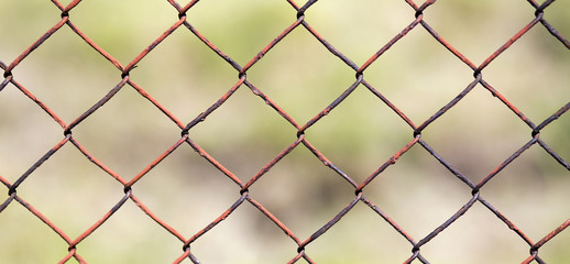 Website banner of an old steel wire mesh fence