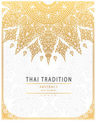 Thai art element Traditional gold cover - 124127924