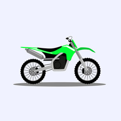 Fototapeta na wymiar Motorcycle icon in flat style. Vector illustration of motocross motorcycle