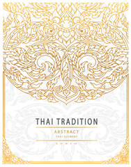 Thai art element Traditional gold cover - 124128118