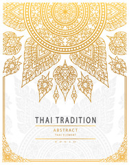 Thai art element Traditional gold cover - 124128196