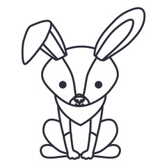 rabbit cartoon icon. Cute animal creature and little theme. Isolated design. Vector illustration