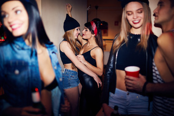 Drunk Girls Dancing at Party