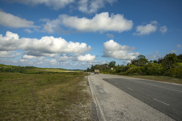 Road under blue sky