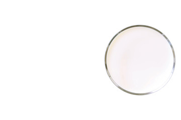 fresh milk in the glass on white background.