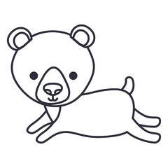 Obraz na płótnie Canvas bear cartoon icon. Cute animal creature and little theme. Isolated design. Vector illustration