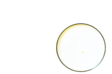 fresh milk in the glass on white background.