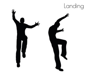man in  Landing  Action pose