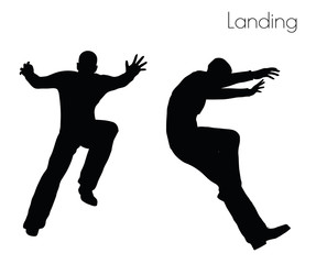 man in  Landing  Action pose