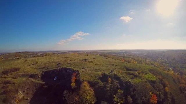 Flying over the hill