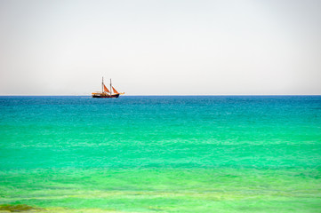 Sailing ship on sea horizon © mahout