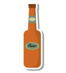 fresh beer bottle isolated icon vector illustration design