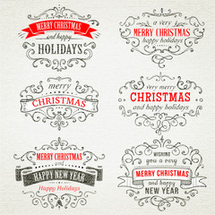 Christmas hand-drawing frames.