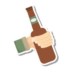 fresh beer bottle isolated icon vector illustration design