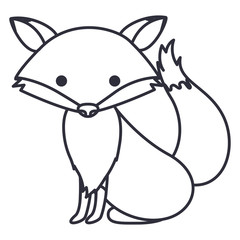 Fox cartoon icon. Cute animal creature and little theme. Isolated design. Vector illustration