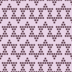 Nice cute background seamless pattern with many repeating stylized contour flowers isolated on the pink fond. Vector illustration eps