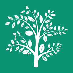 Abstract spring tree silhouette illustration icon