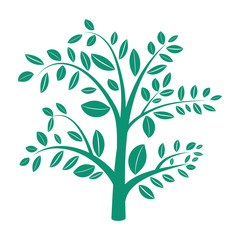 Abstract spring tree silhouette illustration icon