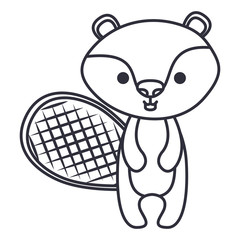 beaver cartoon icon. Cute animal creature and little theme. Isolated design. Vector illustration