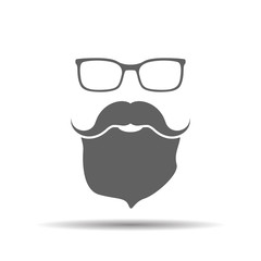 face with glasses, mustaches and beard