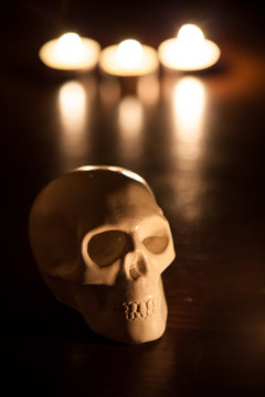 skull and fire