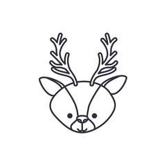 Reindeer cartoon icon. Merry christmas season celebration and decoration theme. Isolated design. Vector illustration